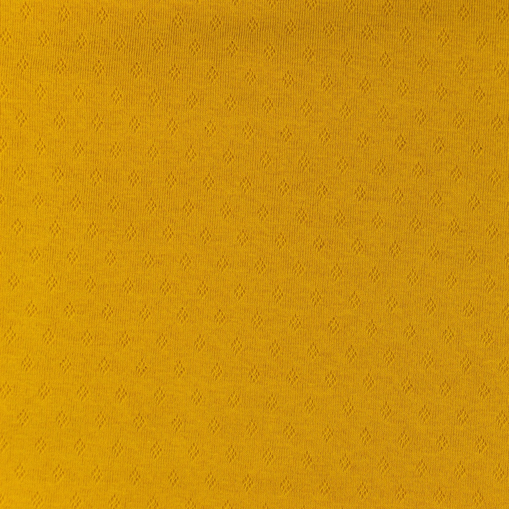 Tissu Jersey Coton Ajouré - Ocre