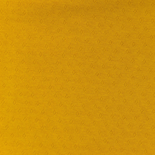 Tissu Jersey Coton Ajouré - Ocre