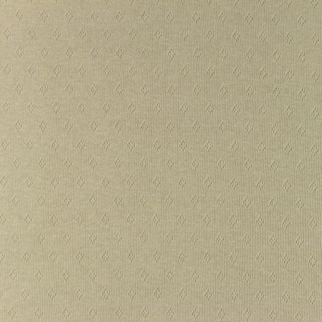 Tissu Jersey Coton Ajouré - Pebble