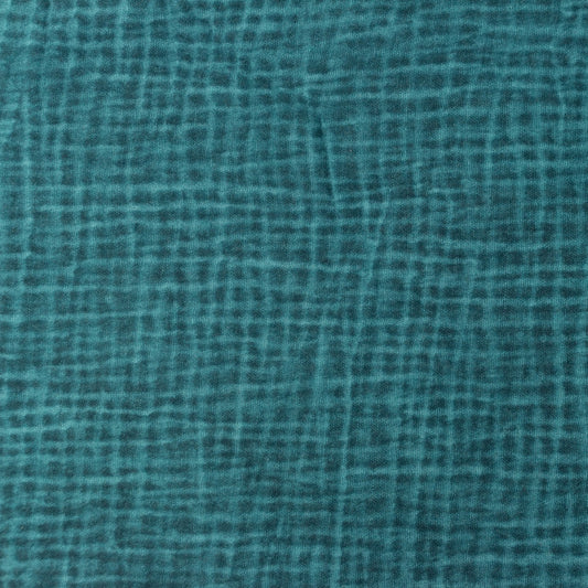 Tissu Double Gaze Dirty Wash - Pétrole