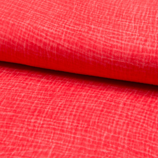 Tissu Double Gaze Délavé - Rouge