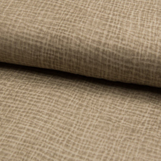Tissu Double Gaze Délavé - Taupe