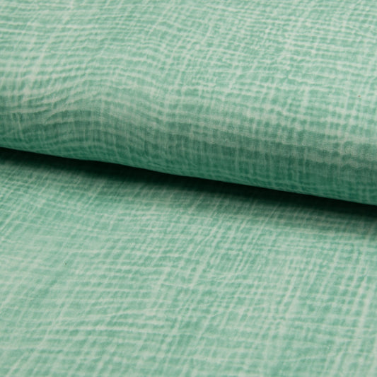 Tissu Double Gaze Délavé - Vert Mint