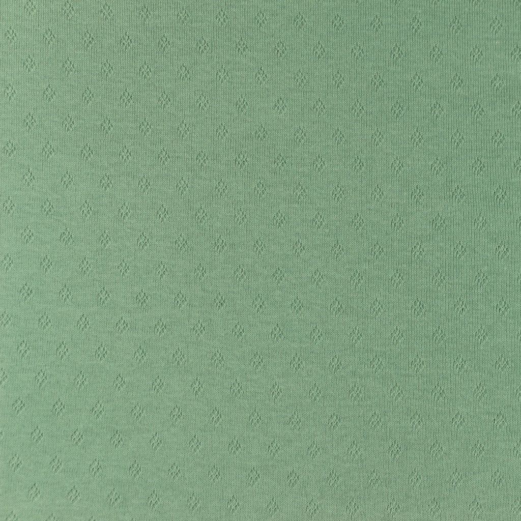 Tissu Jersey Coton Ajouré - Vert Vieux