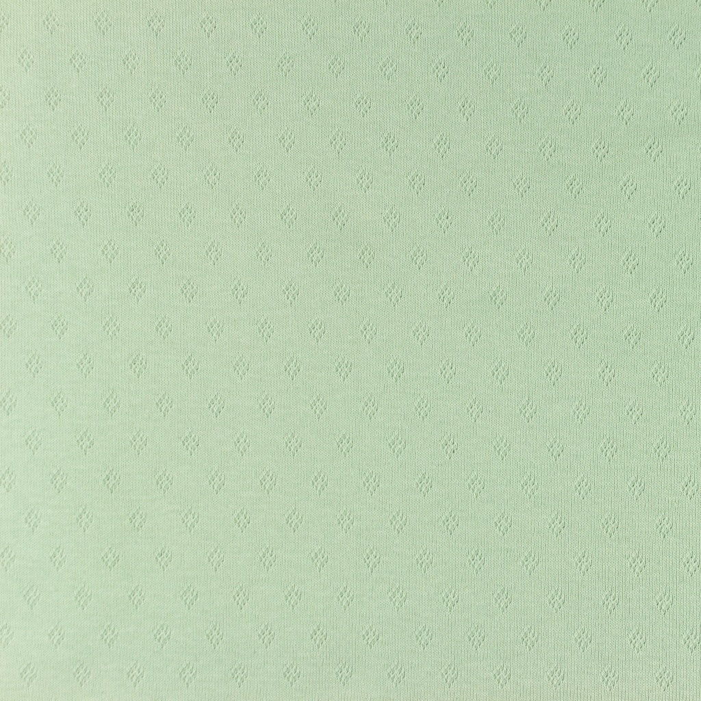 Tissu Jersey Coton Ajouré - Vieux Menthe