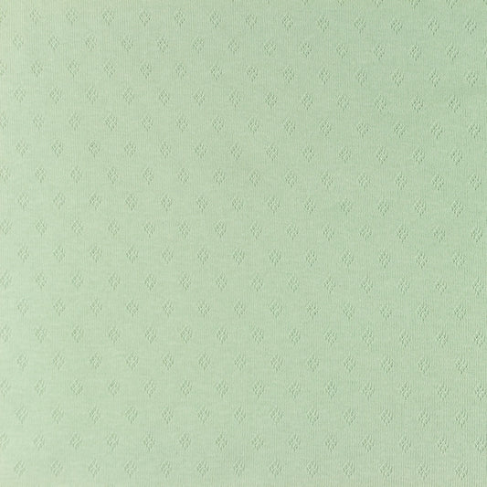 Tissu Jersey Coton Ajouré - Vieux Menthe