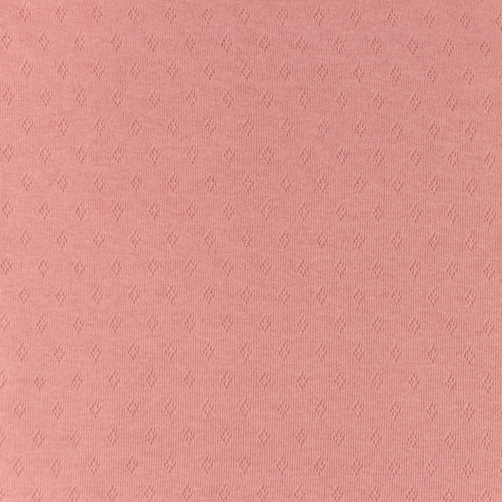 Tissu Jersey Coton Ajouré - Vieux Rose