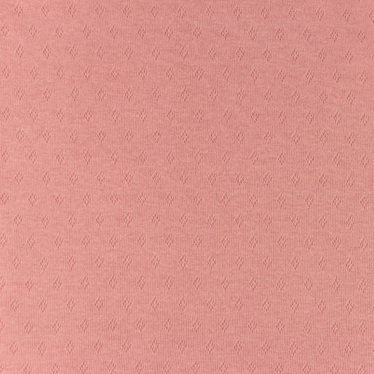 Tissu Jersey Coton Ajouré - Vieux Rose