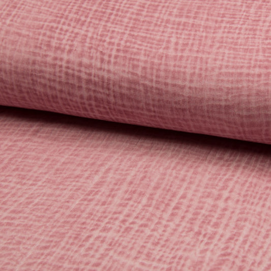 Tissu Double Gaze Délavé - Vieux Rose